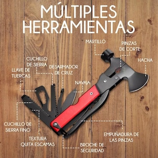 Foto 3 | Foto 3 | Multiherramienta Portátil Martillo/Hacha Eo Safe Imports Esi-10486 Multicolor 14 en 1 con Funda