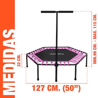 Foto 4 | Foto 4 | Trampolín Aeróbico con Agarradera Hexagonal Rosa Altera 50 Pulgadas Fitness Jumping