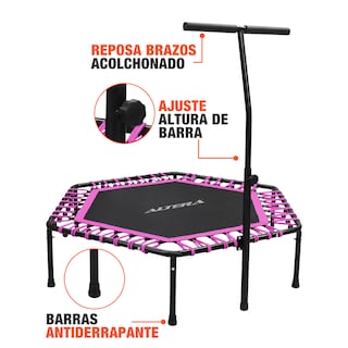 Foto 5 | Foto 5 | Trampolín Aeróbico con Agarradera Hexagonal Rosa Altera 50 Pulgadas Fitness Jumping