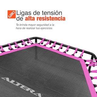 Foto 6 | Foto 6 | Trampolín Aeróbico con Agarradera Hexagonal Rosa Altera 50 Pulgadas Fitness Jumping