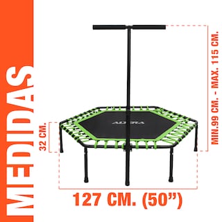 Foto 4 | Foto 4 | Trampolín Aeróbico con Agarradera Hexagonal Verde Altera 50 Pulgadas Fitness Jumping