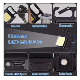Foto 3 | Foto 3 | Mini USB Recargable Led Llavero Linterna Paquete de Seis