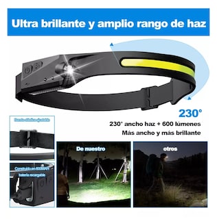 Foto 4 | Foto 4 | Lampara De Cabeza Sensor Recargable Camping Linterna Led