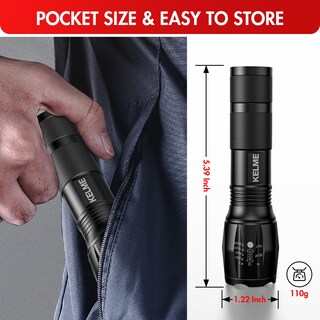 Foto 7 | Foto 7 | Linterna Táctica Kelme High Lumens, Paquete De 3 Unidades, Impermeable - Venta Internacional.