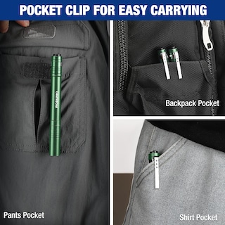 Foto 5 | Foto 5 | Pen Light Workpro Led Con Bolsillo De Aluminio Con Clip, Color Verde, Paquete De 4 - Venta Internacional.