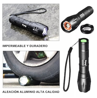 Foto 4 | Foto 4 | Linternas Led Recargable 4000lm Con 5 Modos Y Zoo 2 Pzas , Belug Negro