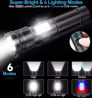 Foto 2 | Foto 2 | Xtellar Linterna Táctica Led Recargable, Ultra Brillante De Doble Luz, Multi-funcional Usb, 2 Piezas