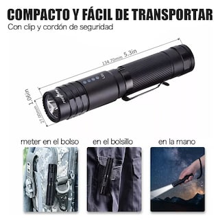 Foto 4 | Foto 4 | Linterna Led Táctica Recargable USB