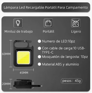 Foto 4 | Foto 4 | Linterna Xtellar Led Recargable Táctica Lámpara Portátil Camping10pz