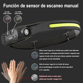 Foto 5 | Foto 5 | Lámpara Faro Led Lab.g Con Sensor Recargable Impermeable Negro