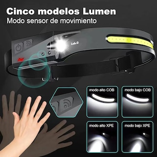 Foto 4 | Foto 4 | Lámpara De Cabeza Led Sensor Recargable Con Impermeable 2pz Lab.g Negras