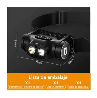 Foto 5 | Foto 5 | Lampara De Cabeza Linterna Frontal Led Recargable Con Sensor