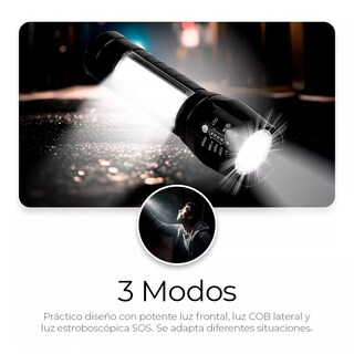 Foto 3 | Foto 3 | Lámpara Recargable LED 2000 lm con Zoom Resistente al Agua