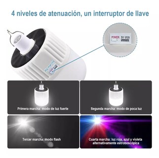 Foto 2 | Foto 2 | Lámpara de Emergencia Belug Blanca 120w Portátil Recargable