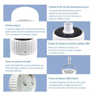 Foto 5 | Foto 5 | Lámpara de Emergencia Belug Blanca 120w Portátil Recargable