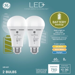 Foto 2 | Foto 2 | Bombillas Led Ge Led+ Con Batería De Respaldo A21 (paquete De 2) - Venta Internacional.