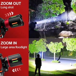 Foto 2 | Foto 2 | Linterna Frontal Xtellar Recargable, Ajustable, Con Zoom Y Luz Trasera Para Exploradores Y Actividades Nocturnas