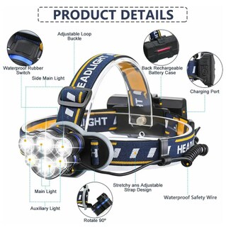 Foto 2 | Foto 2 | Lámpara De Cabeza Xtellar Led De Potencia Intensa 18000 Lúmenes, Recargable Y Versátil Para Actividades Al Aire Libre