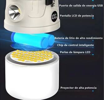 Foto 3 | Foto 3 | Xtellar Lámpara Led Recargable Solar Y Usb Para Acampar Con Banco De Energía