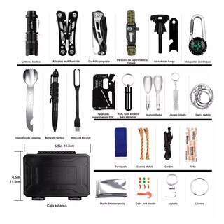 Foto 2 | Foto 2 | Kit De Supervivencia De Accesorios Para Camping 60 En1 Eo Safe Imports Esi-16853 Negro