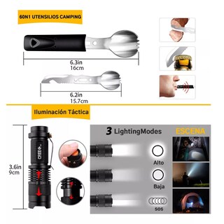 Foto 3 | Foto 3 | Kit De Supervivencia De Accesorios Para Camping 60 En1 Eo Safe Imports Esi-16853 Negro