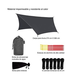 Foto 2 | Foto 2 | Carpa Impermeable The Finix Gris para Camping