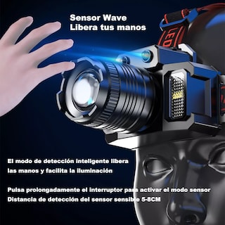 Foto 2 | Foto 2 | Lámpara De Cabeza Led Minera Recargable Accesorios Tacticos Eo Safe Imports Esi-13896 Multicolor