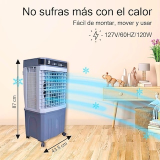 Foto 7 | Foto 7 | Enfriador De Aire Evaporativo Control Remoto Temporizador Gris