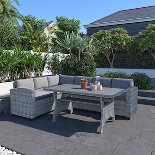 Foto 4 | Foto 4 | Set Patio Jardin 2 Sofás Y Mesa Rattán Gris Juego De Muebles Exterior Midtown Concept