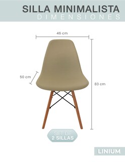 Foto 2 | Foto 2 | Set de Sillas Linium Eames Beige 2 Piezas