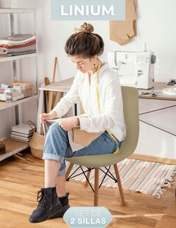 Foto 5 | Foto 5 | Set de Sillas Linium Eames Beige 2 Piezas