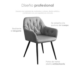 Foto 6 | Foto 6 | Set de 2 sillas de comedor gris Ilios Innova para hogar u oficina
