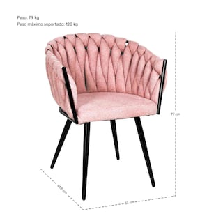 Foto 6 | Foto 6 | Set 2 Sillas para Comedor Rosas Patrón Tejido Elegante Moderno