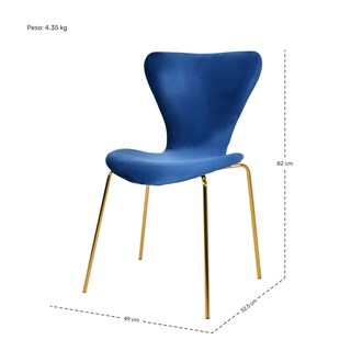 Foto 6 | Foto 6 | Juego Set 4 Sillas Rack & Pack Terciopelo Azul