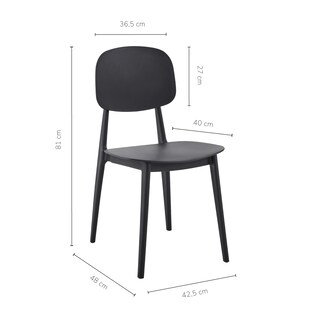 Foto 3 | Foto 3 | Set 4 Sillas De Comedor  Con Respaldo Ovalado Top Living Creta-n Aptas Exterior Color Negro