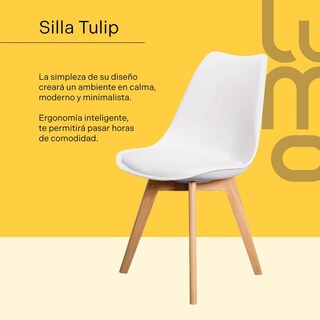 Foto 2 | Foto 2 | Set/kit 4 Silla Tulip Eames Acojinada Minimalista Moderna