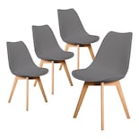 Set/kit 4 Silla Tulip Eames Acojinada Minimalista Moderna