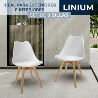 Foto 8 | Foto 8 | Set 3 Silla Tulip Minimalista Moderna Comedor Acolchonada Color Blanco