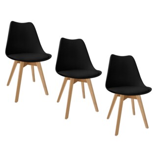 Foto 1 | Foto 1 | Set 3 Silla Tulip Minimalista Moderna Comedor Acolchonada Color Negro