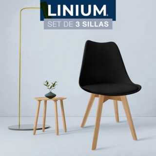 Foto 6 | Foto 6 | Set 3 Silla Tulip Minimalista Moderna Comedor Acolchonada Color Negro