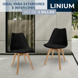 Foto 8 | Foto 8 | Set 3 Silla Tulip Minimalista Moderna Comedor Acolchonada Color Negro