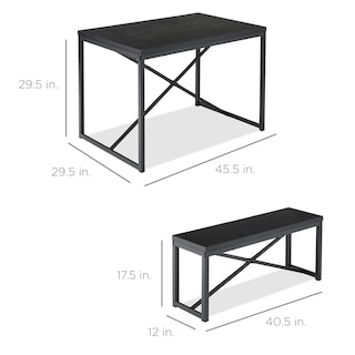 Foto 7 | Foto 7 | Juego De Muebles De Comedor Best Choice Products, 3 Piezas, Negro - Venta Internacional.