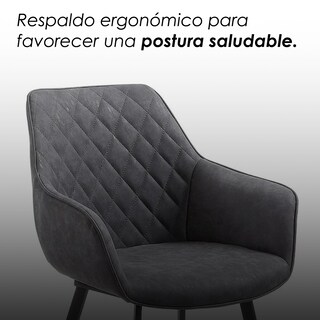 Foto 8 | Foto 8 | Ilios Innova | Set De 2 Sillas Tokio Gris Diseño Moderno Con Respaldo Ergonómico Y Patas Metálicas Seguras.