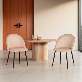 Foto 4 | Foto 4 | Ilios Innova | Set 2 Sillas Para Comedor Tapizadas En Terciopelo Beige Con Patas Metálicas. Diseño Moderno Y Minimalista