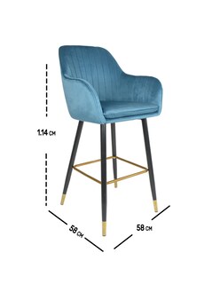 Foto 3 | Foto 3 | Silla Alta Rack & Pack Terciopelo color Azul 2 Piezas