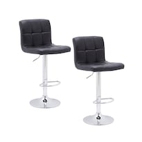 Par Sillas Bancos Altos Bilbao VANLIG para Desayunador Barra Comedor color Negro