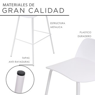 Foto 4 | Foto 4 | Set 4 Bancos con Respaldo Plástico