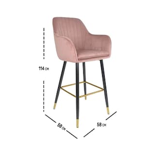 Foto 8 | Foto 8 | Silla Alta Tapizada Sillon Eames Rosa Terciopelo Rosa