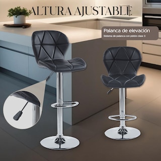 Foto 4 | Foto 4 | Set de 2 Sillas Altas Latte Negros Diseño Elegante y Confortable