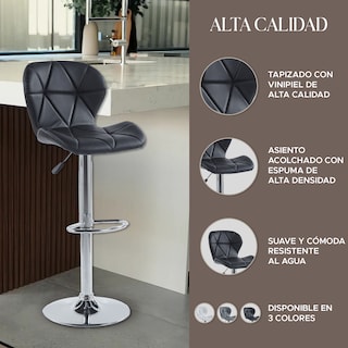 Foto 6 | Foto 6 | Set de 2 Sillas Altas Latte Negros Diseño Elegante y Confortable